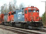 GT 5848 heads a rack train south of Byram, Miss.